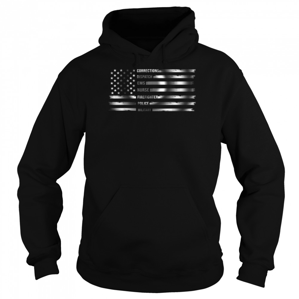 First Responders American Flag With Job Description  Unisex Hoodie