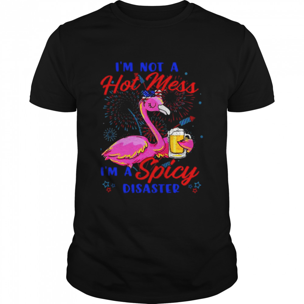 Flamingo I’m not a hot means I’m a spicy disaster shirt
