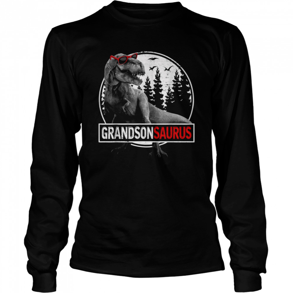 Grandsonsaurus Dinosaur Grandson Saurus Family Matching  Long Sleeved T-shirt