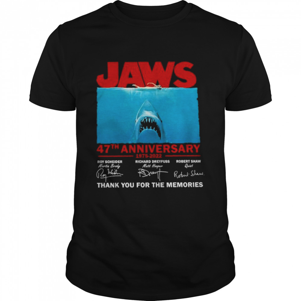 Jaws 47th anniversary 1975 2022 thank you for the memories shirt