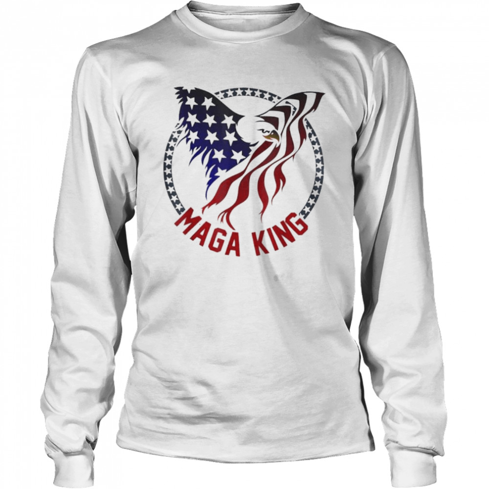 Mega king eagle usa flag proud ultra maga Trump 2024 shirt Long Sleeved T-shirt