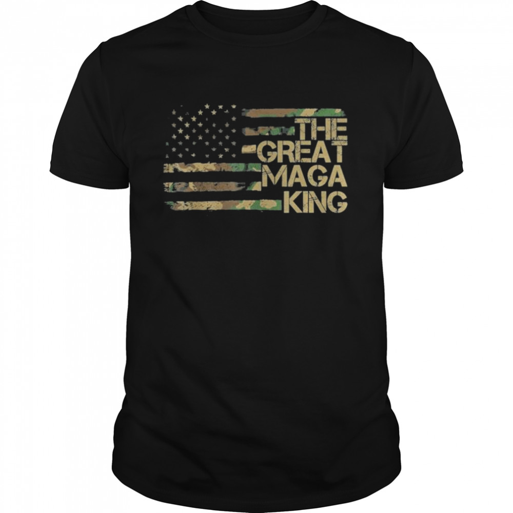 Ultra maga the great maga king pro Trump American flag shirt