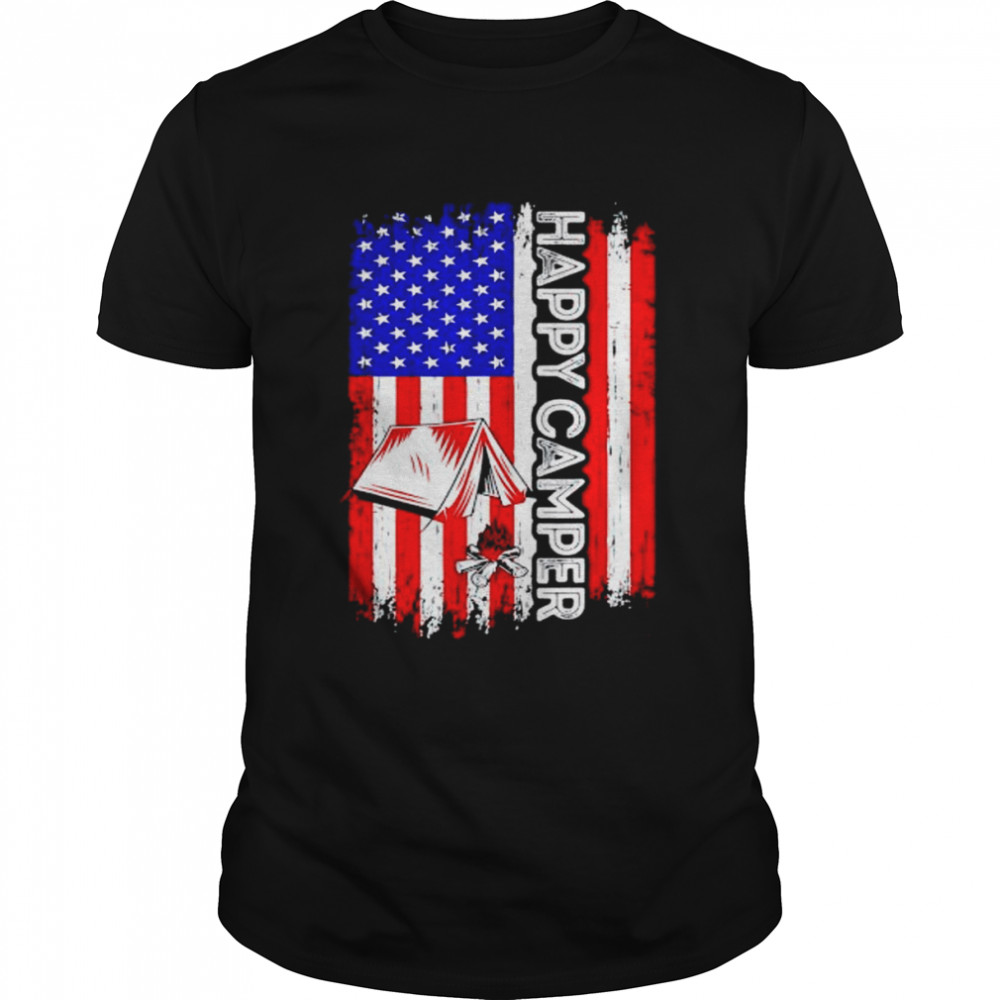 happy camper American flag 4th of July shirt Classic Men's T-shirt