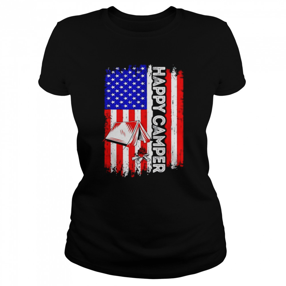 happy camper American flag 4th of July shirt Classic Women's T-shirt