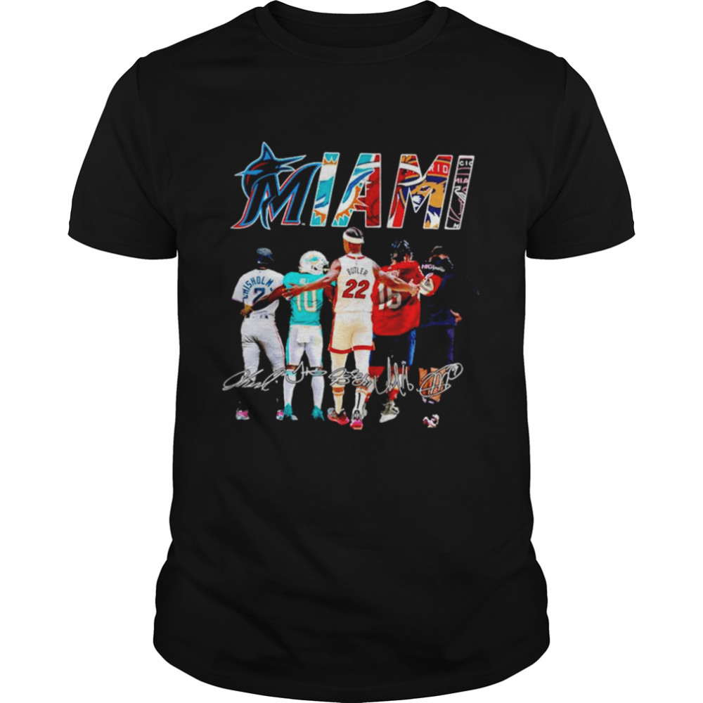 Jazz Chisholm Tyreek Hill Jimmy Butler A. Barkov and Gonzalo Higuaín Miami signatures shirt