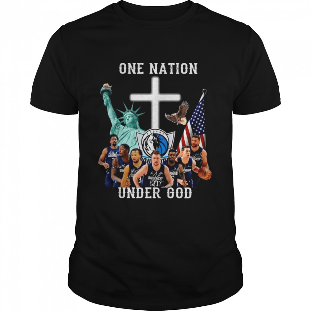One nation under god Dallas mavericks signatures shirt