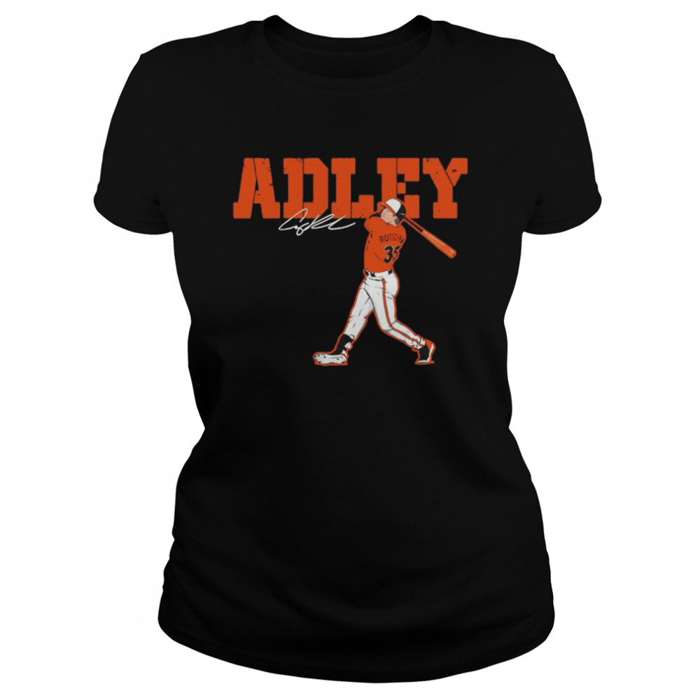 Adley Rutschman Baltimore Orioles Adley Swing signature shirt Classic Women's T-shirt