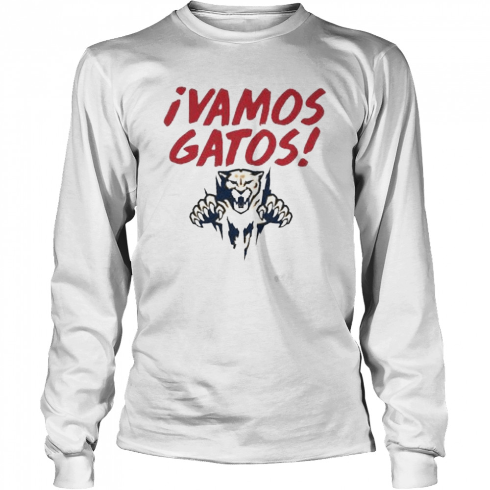 Florida Panthers Vamos Gatos Leaping Cat  Long Sleeved T-shirt