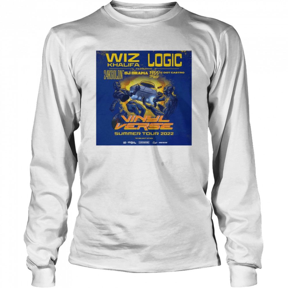 Vinyl Verse Tour 2022 Music Concert Wiz Khalifa & Logic T- Long Sleeved T-shirt