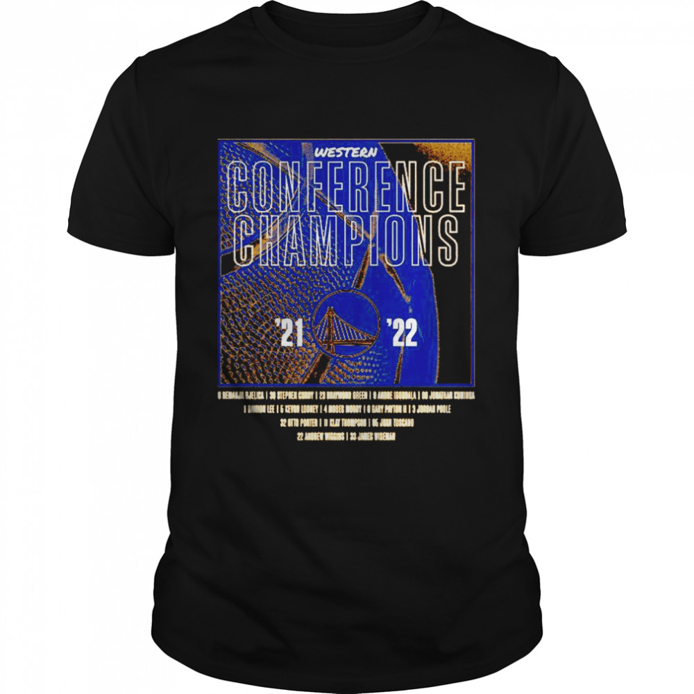 Golden State Warriors 2022 Western Conference Champions Balanced Attack Roster Shirt