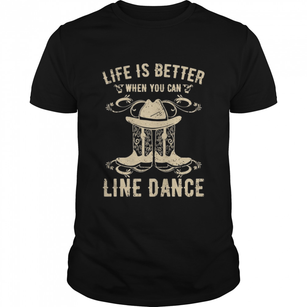 Line Dance Cowboy Cowgirl Western  Classic Men's T-shirt