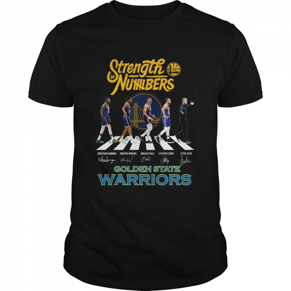 Strength In Numbers Kuminga and Wiggins and Poole and Curry and Keer abbey road Golden State Warriors signatures shirt
