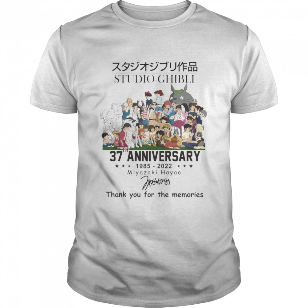 Studio Ghibli 37th anniversary 1985 2022 Miyazaki Hayao thank you for the memories signature shirt Classic Men's T-shirt
