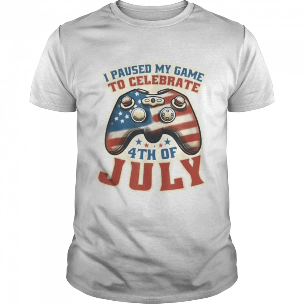 Gamer 4th Of July American Flag Gaming Vintage  Classic Men's T-shirt