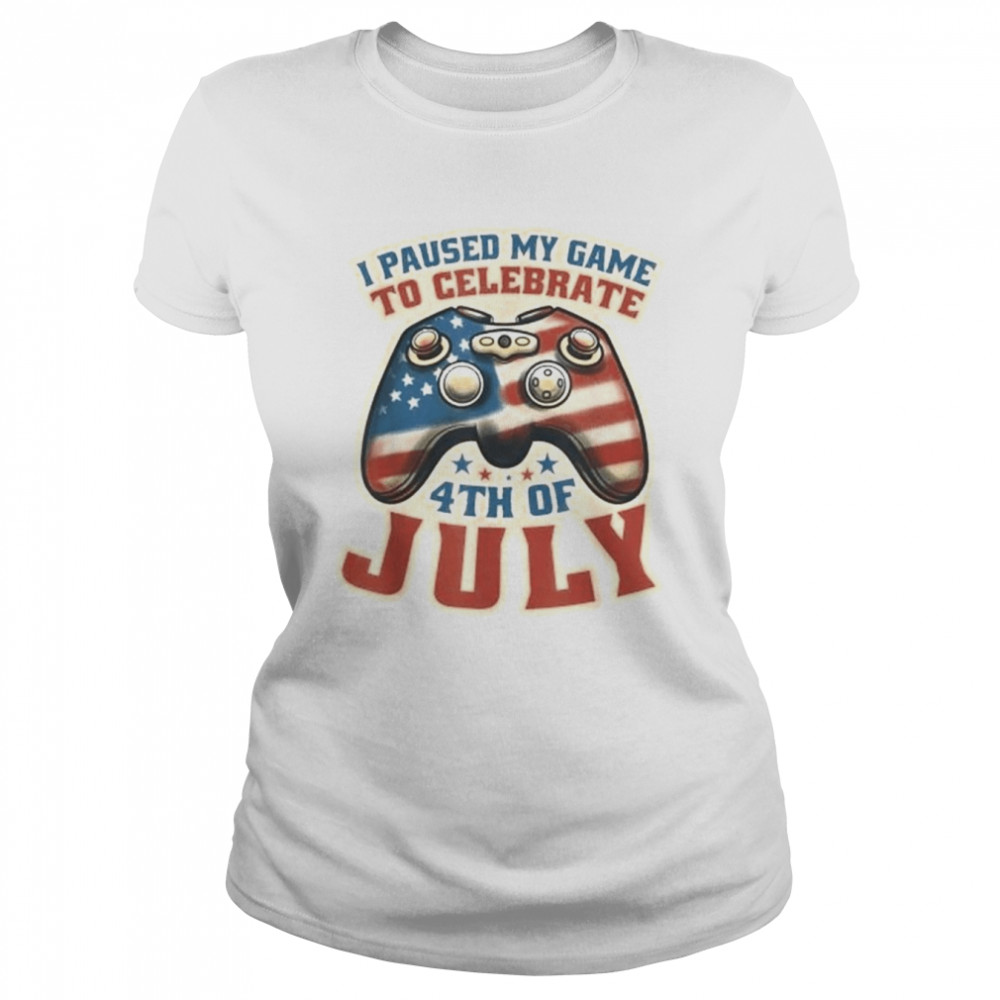 Gamer 4th Of July American Flag Gaming Vintage  Classic Women's T-shirt
