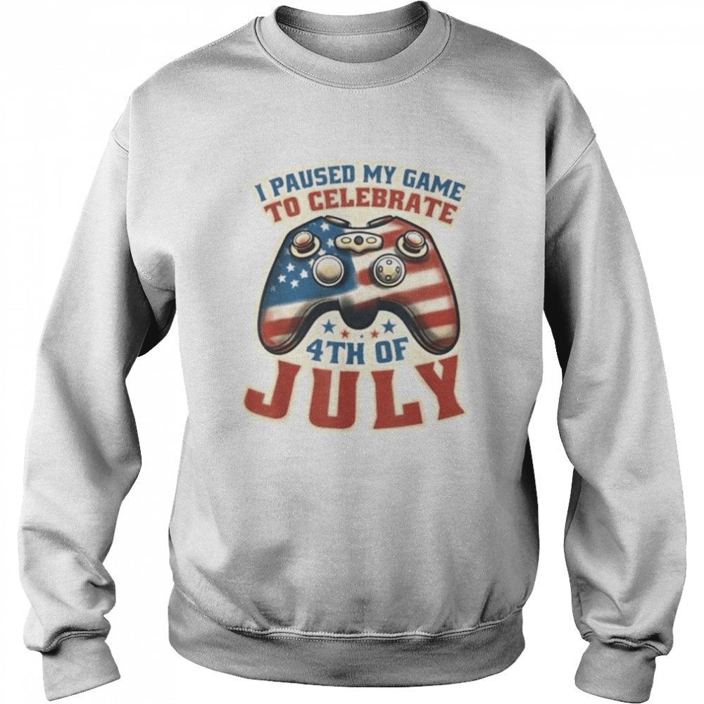 Gamer 4th Of July American Flag Gaming Vintage  Unisex Sweatshirt