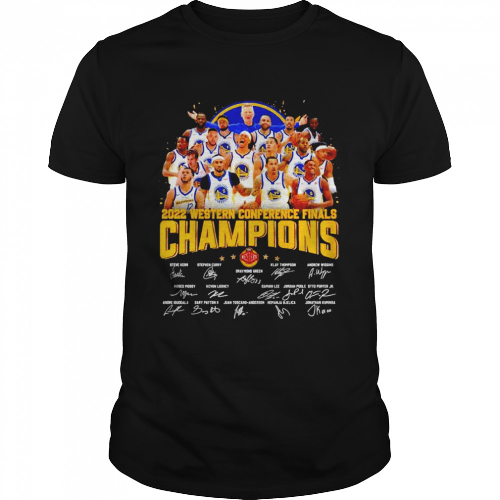 Golden State Warriors 2022 Western Conference Finals Champions signatures unisex T-shirt