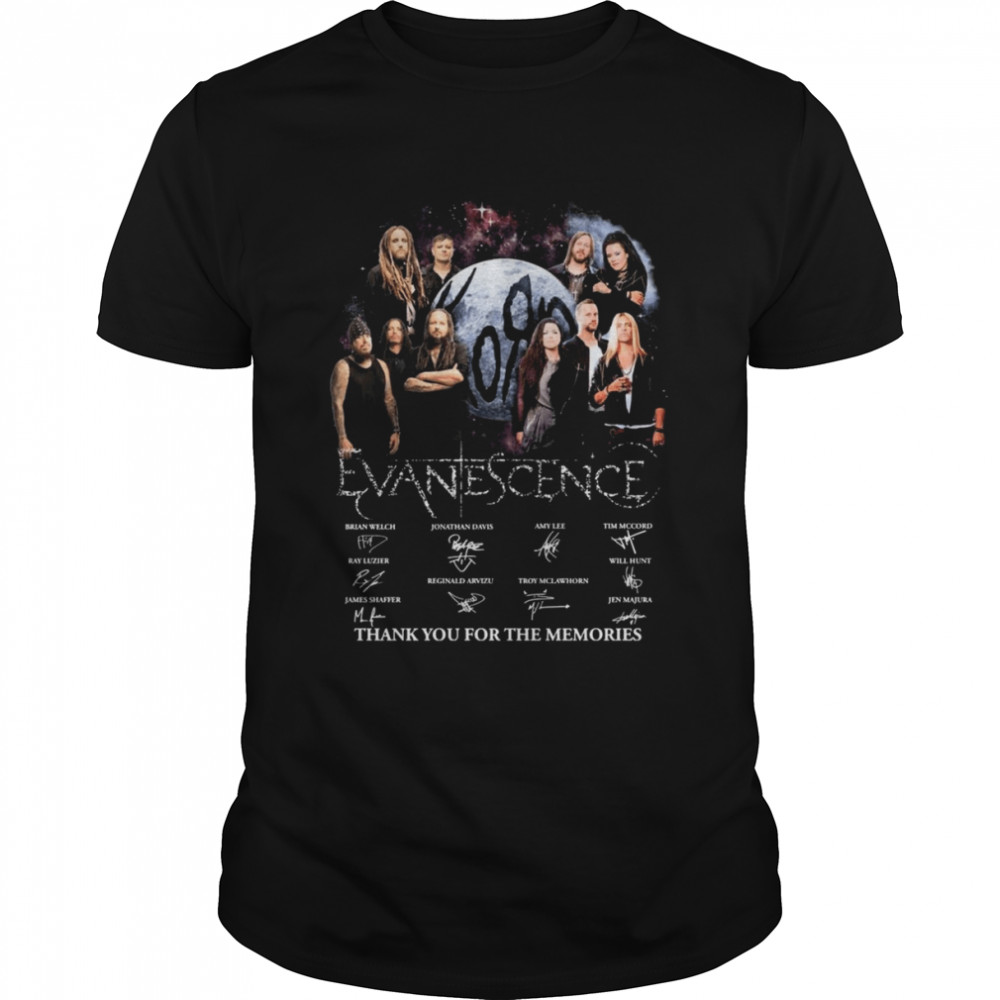 Korn And Evanescence Signatures Thank You For The Memories Shirt