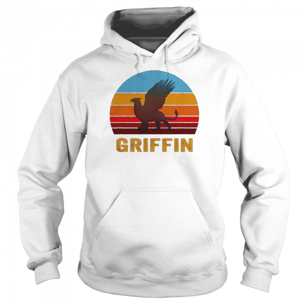 Retro Vintage Style Sunset Griffin Legendary Creature  Unisex Hoodie