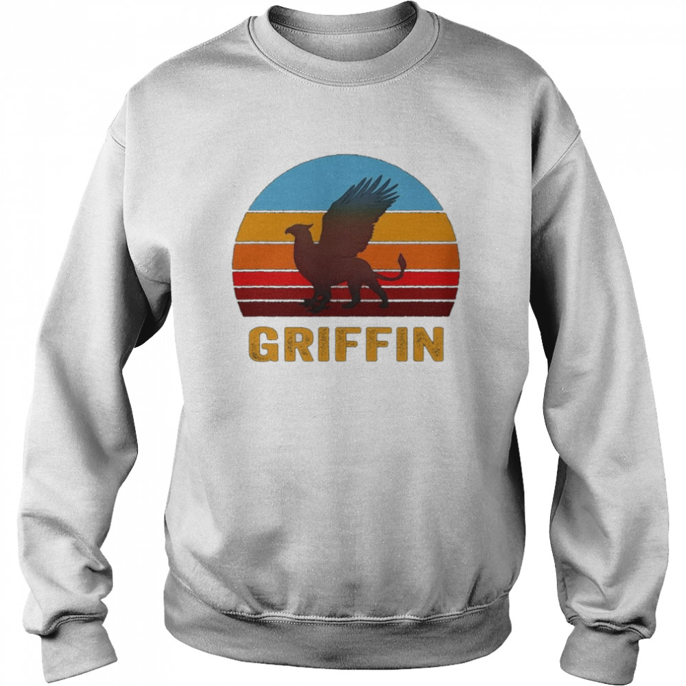 Retro Vintage Style Sunset Griffin Legendary Creature  Unisex Sweatshirt