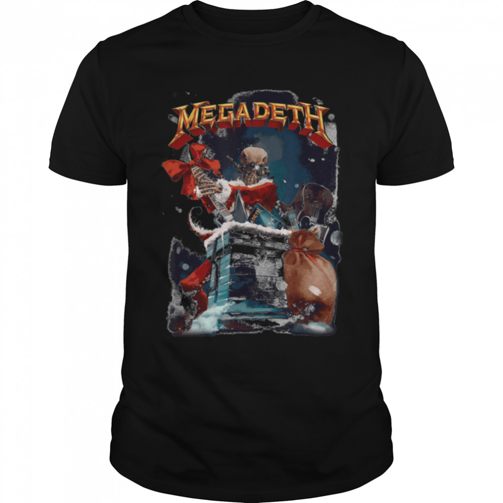 Megadeth - Santa Vic Chimney Holiday T-Shirt B09G5784ZS