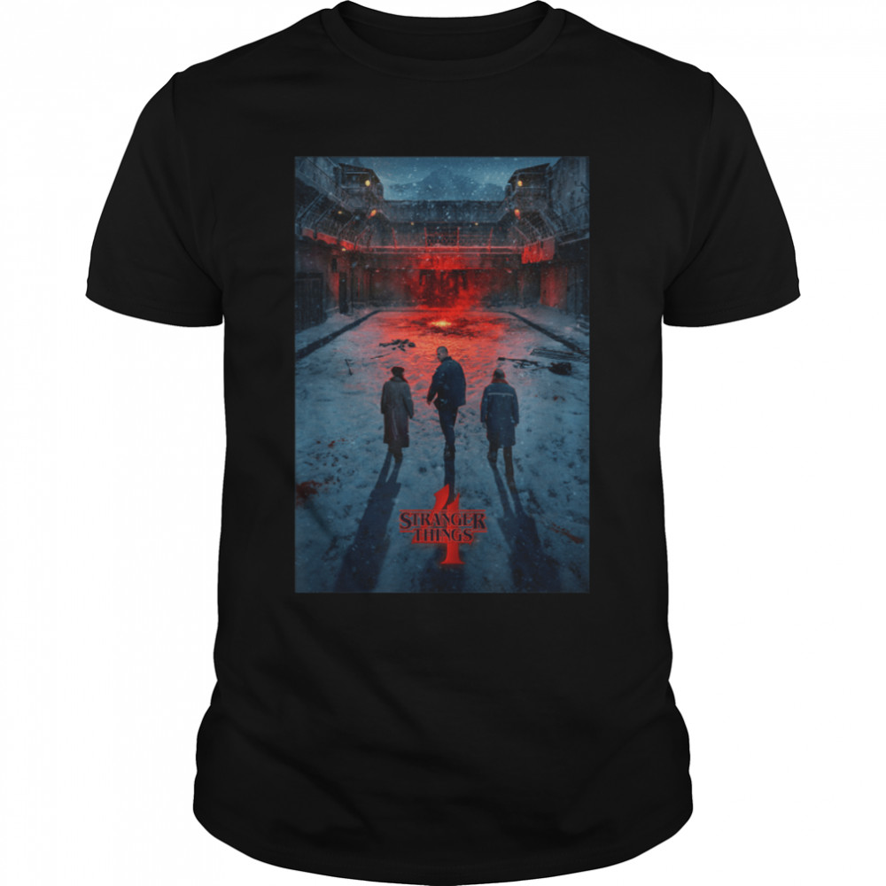 Stranger Things Group Snowy Russian Poster T-Shirt B09SR4J4YS