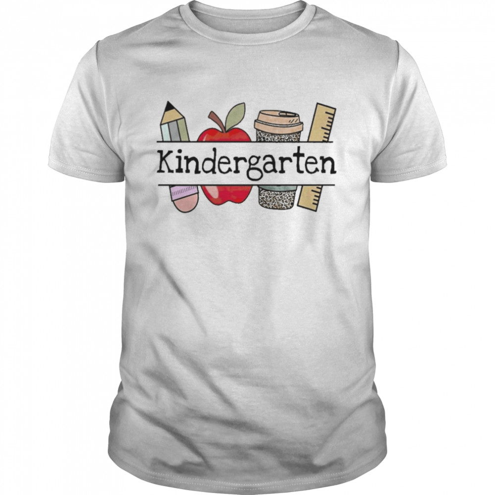Apple Coffee Pencil Kindergarten Teacher Shirt