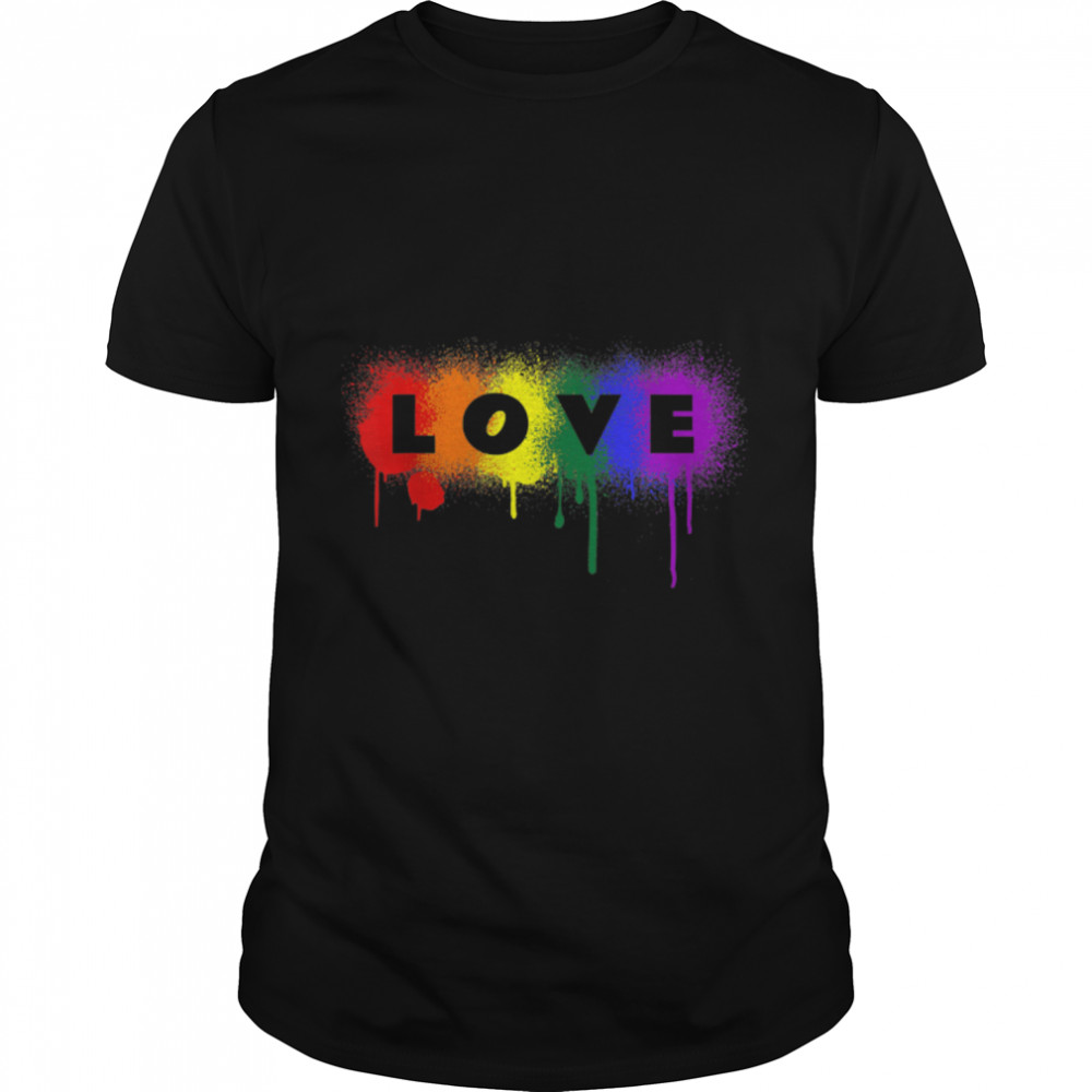 Celebrate Pride Month With Love LGBT Pride Rainbow T-Shirt B0B4RSD3BC