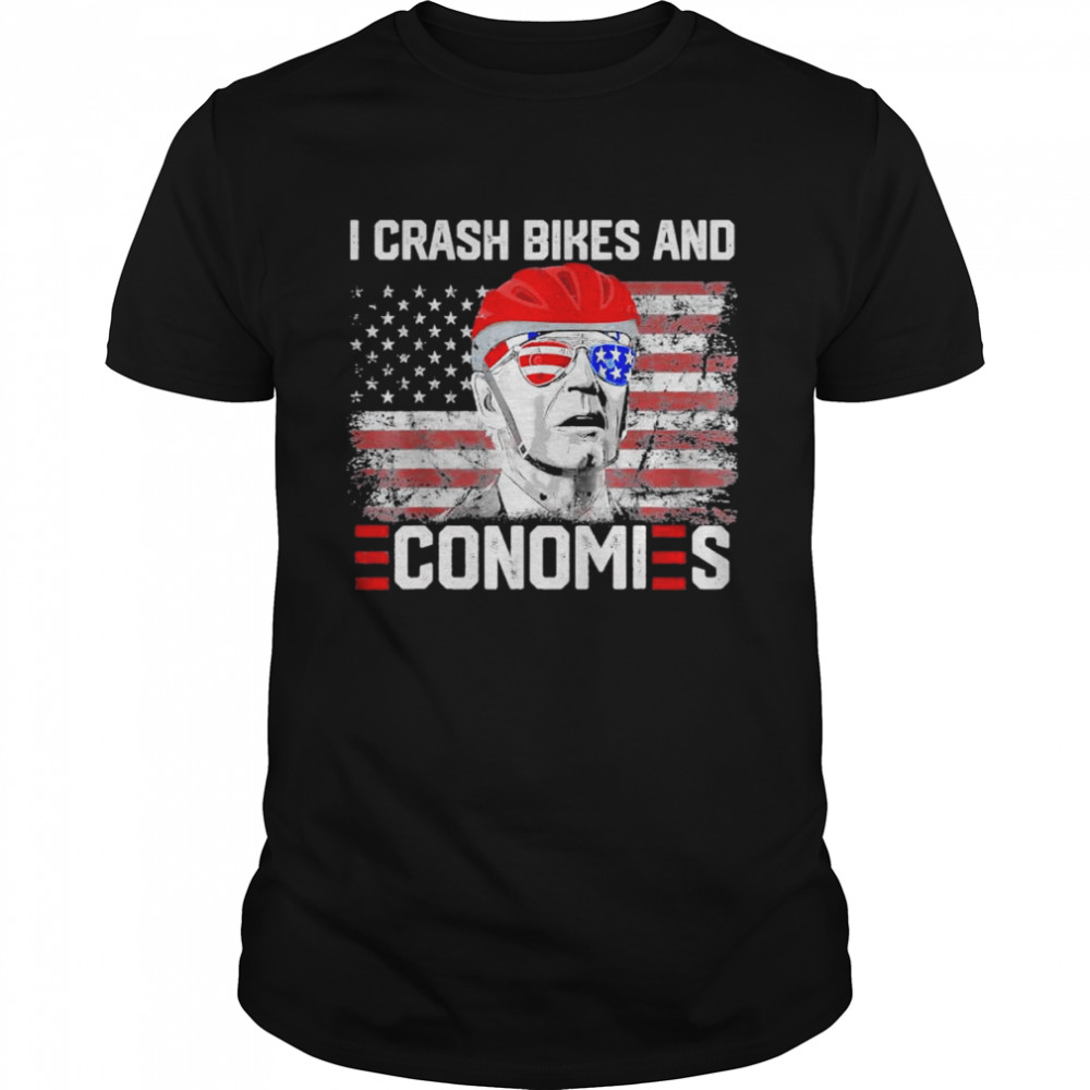 I Crash Bikes and Economies Joe Biden Falling off Bike T- Classic Men's T-shirt