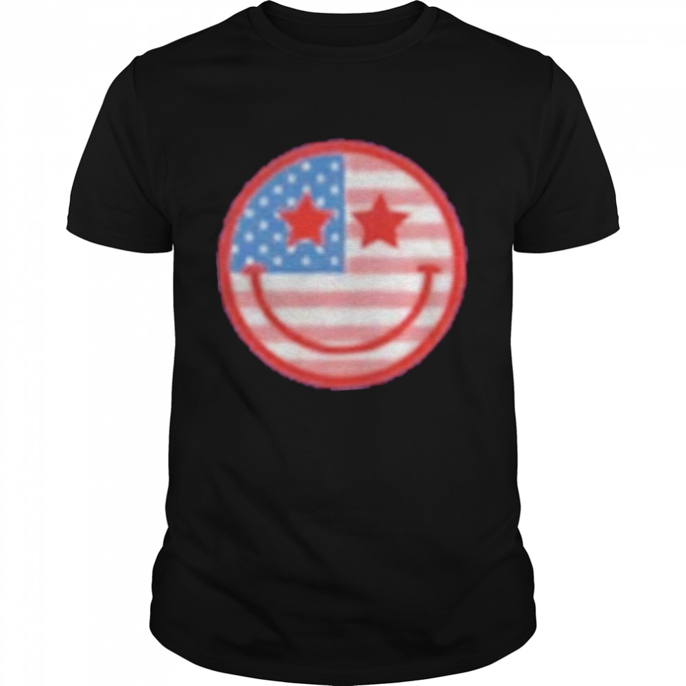 Retro Smiley Usa Flag 4th Of July Retro Funny Fourth Womens 4th Of July T- Classic Men's T-shirt