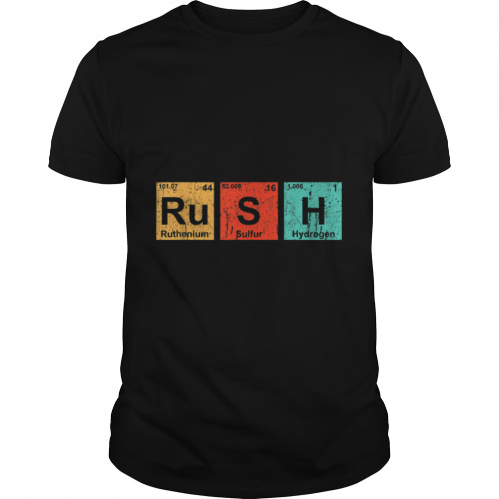 Rush (Ru-S-H) Periodic Table Elements Shirt T-Shirt B084LVG2LX
