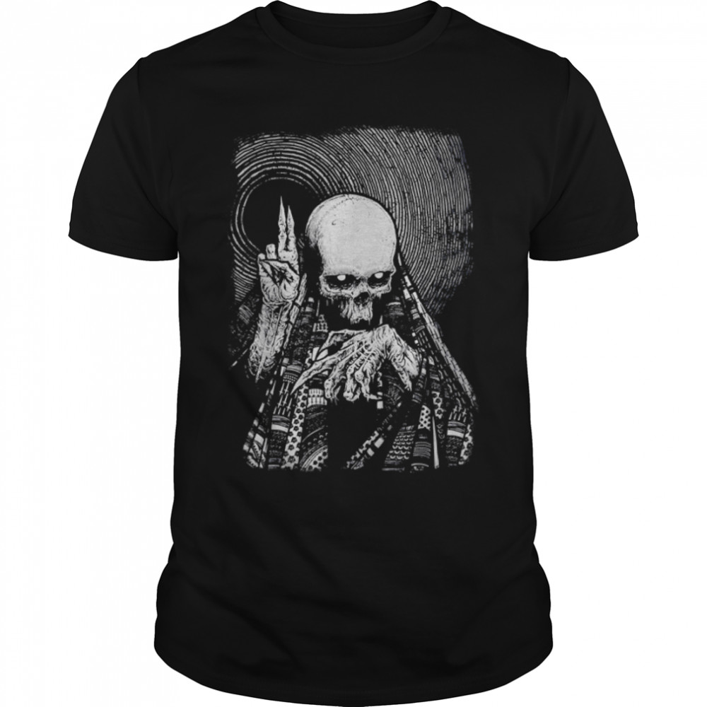 Satanic Priest Grim Reaper Lucifer Occult Gothic Metalhead T-Shirt B09MNVS2V2