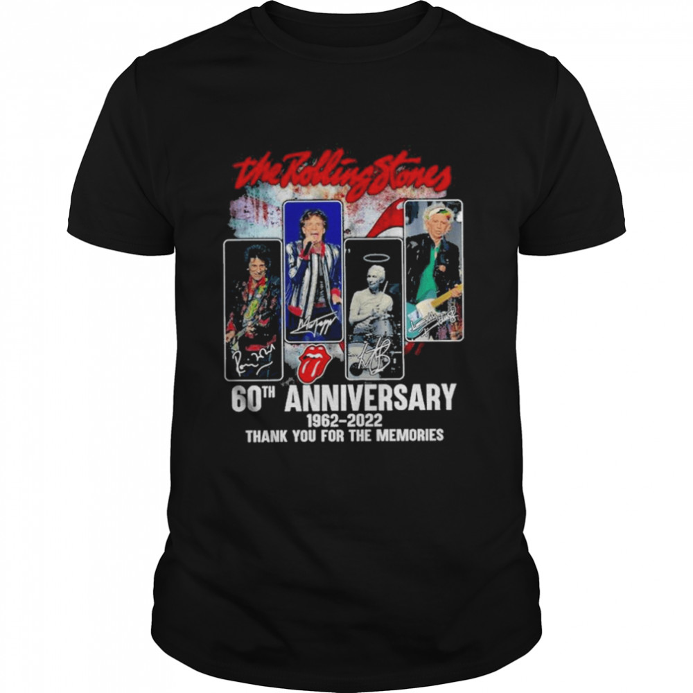 The Rolling Stones 60th Anniversary 1962-2022 Thank You For The Memories Signatures Shirt