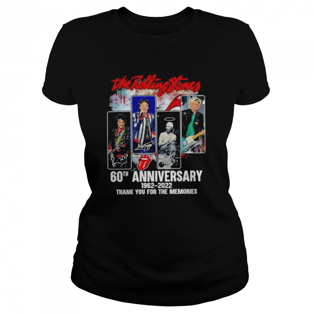 The Rolling Stones 60th Anniversary 1962-2022 Thank You For The Memories Signatures  Classic Women's T-shirt