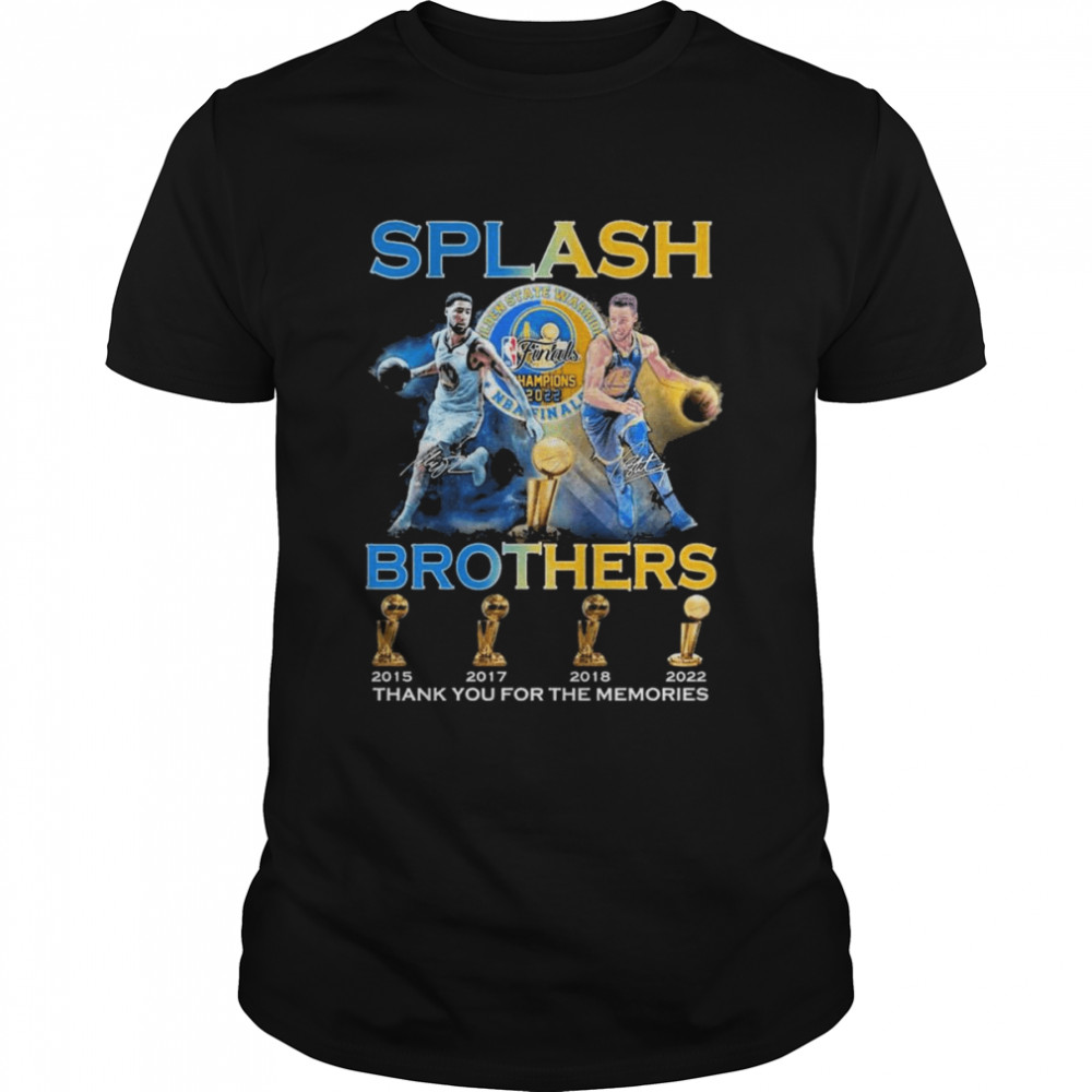 Splash Brother 2015 2017 2018 2022 thank you for the memories signatures shirt