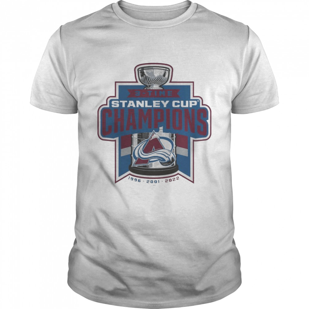 3-Time Colorado Avalanche Stanley Cup Champions 1996 2001 2022 T- Classic Men's T-shirt