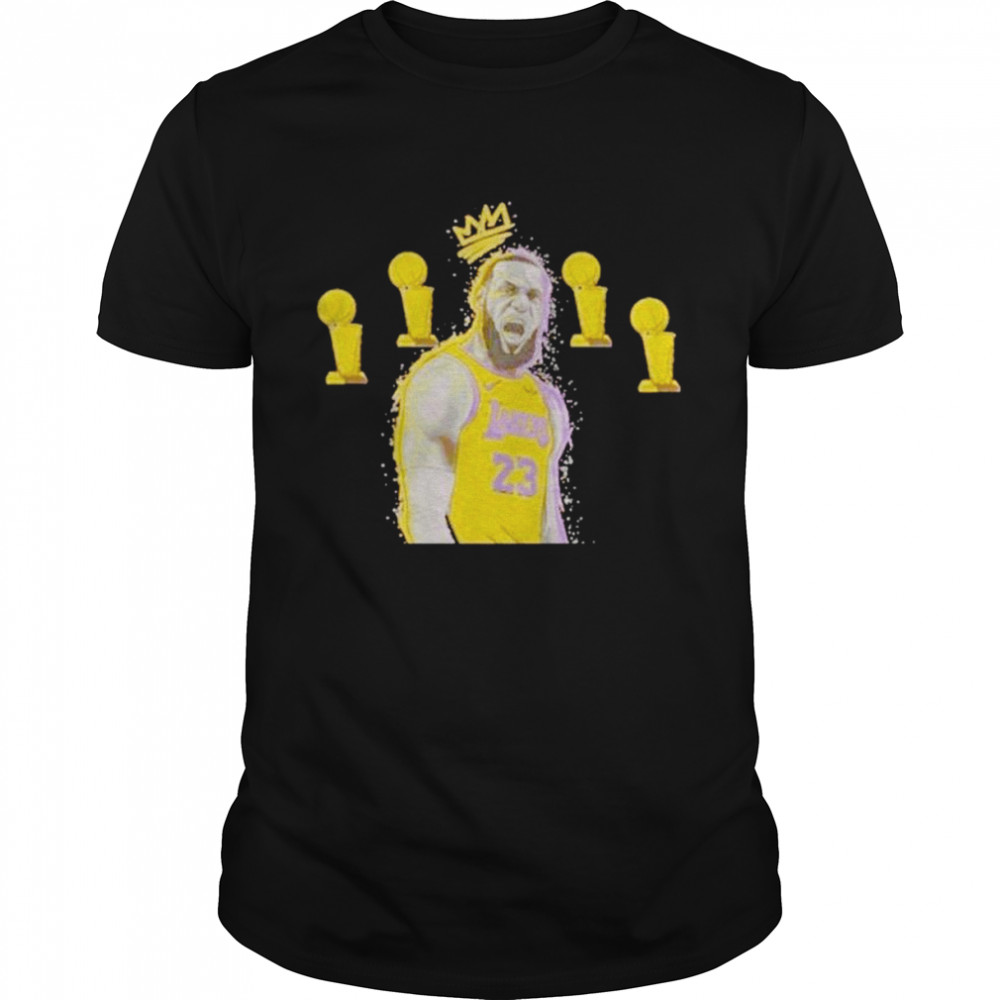 Lebron James Los Angeles Lakers NBA Champion Four Time 4 Time shirt Classic Men's T-shirt