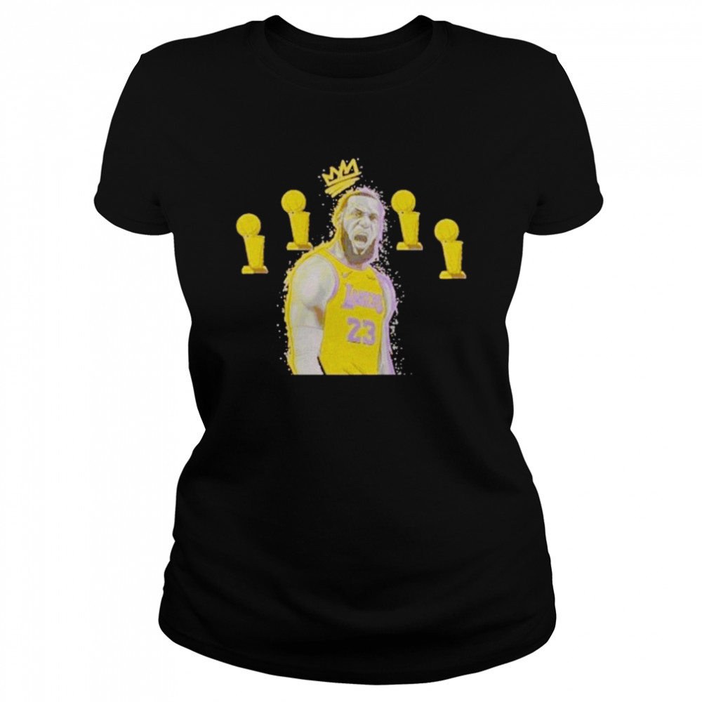 Lebron James Los Angeles Lakers NBA Champion Four Time 4 Time shirt Classic Women's T-shirt