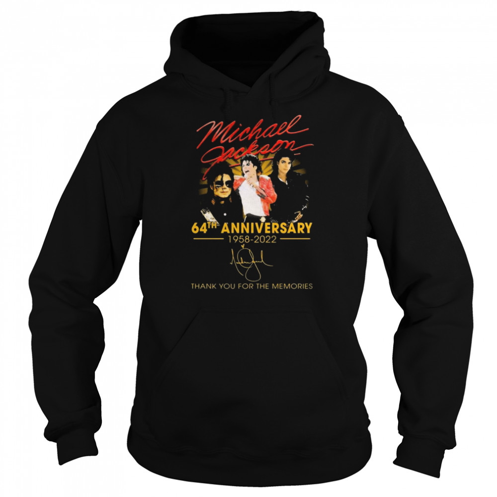 Michael Jackson 64th Anniversary 1958-2022 Signatures Thank You For The Memories  Unisex Hoodie