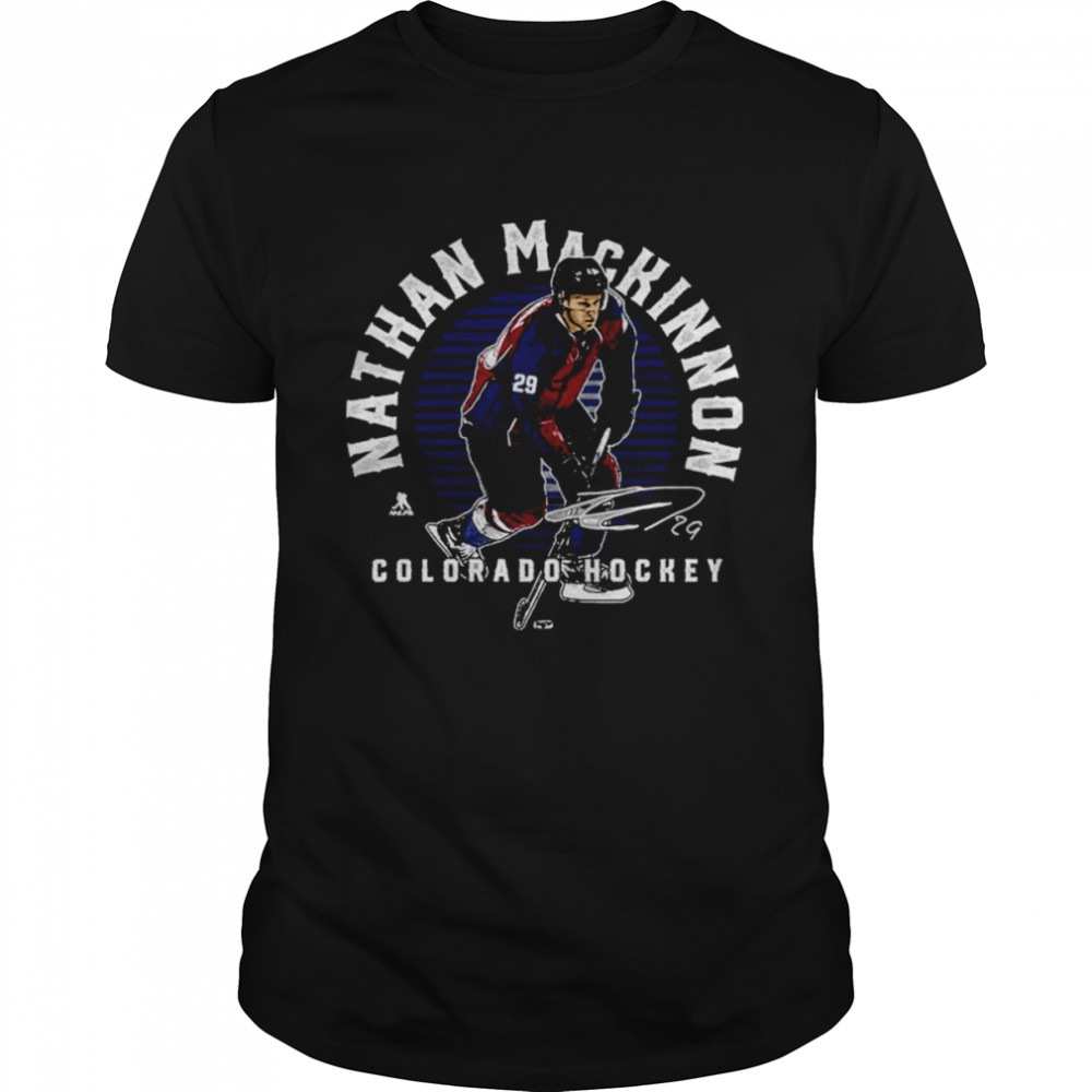 Nathan MacKinnon 29 Colorado Avalanche Hockey Signature  Classic Men's T-shirt