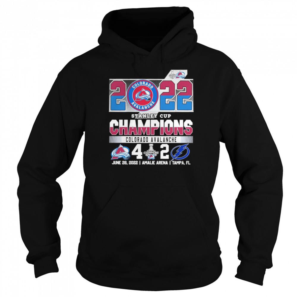 The Colorado Avalanche 2022 Stanley Cup Champions Avalanche 4-2 Lightning  Unisex Hoodie